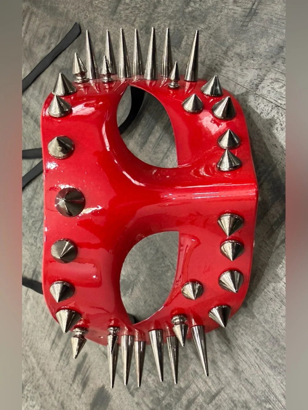 Red Spiked Face Mask - Men Accessories